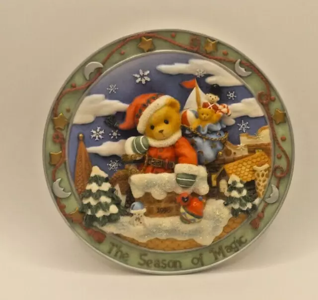 1998 Vintage Enesco Cherished Teddies Season of Magic Dated Christmas Plate