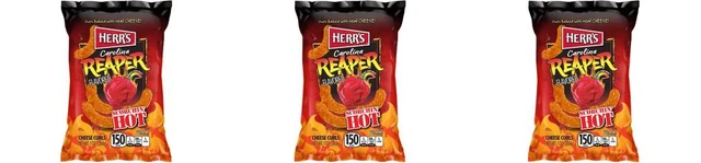 3 x date da uomo, peperoni Carolina Reaper sapori patatine di mais, 1 oz. (28,4 g.)