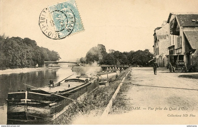 S9738 cpa 95 L'Isle Adam - vue prise du Quai d'Oise