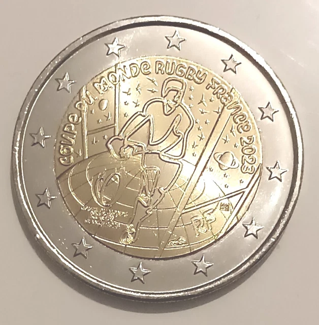 3 X 2 Euros Commémorative France 2023 Coupe du Monde de Rugby 3 PIECES