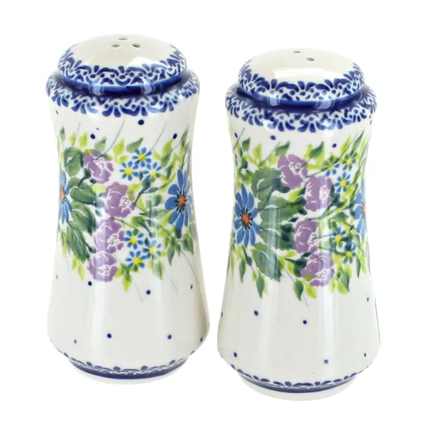 Blue Rose Polish Pottery Lavender Meadow Salt & Pepper Shakers