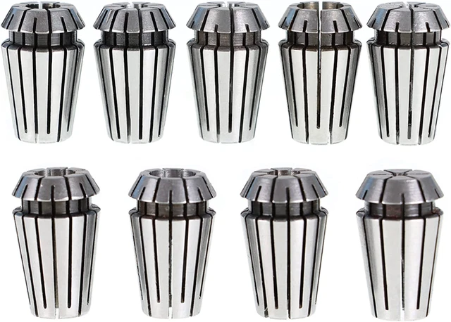 9Pcs ER16 Spring Collet Set 1/8-3/8 Inch for CNC Milling Lathe Tool and Engravin