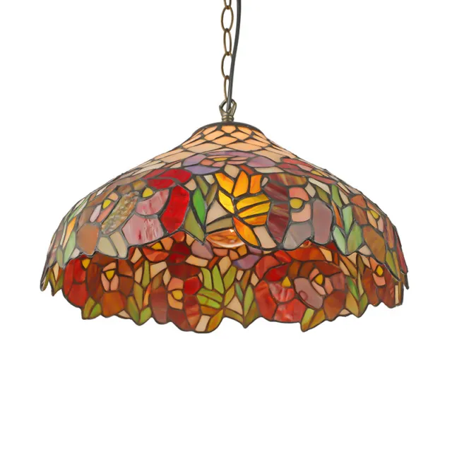 Tiffany Ceiling Lighting Pendant Light Stained Glass Vintage LED Lamp Fixture