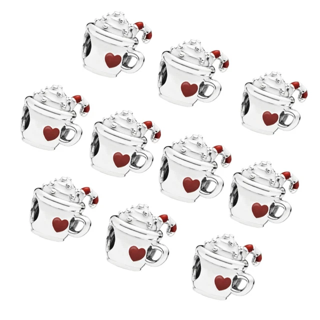 10 Pcs Heart Necklace Charms Beaded Nativity Accessories Bracelets Beads Pendant