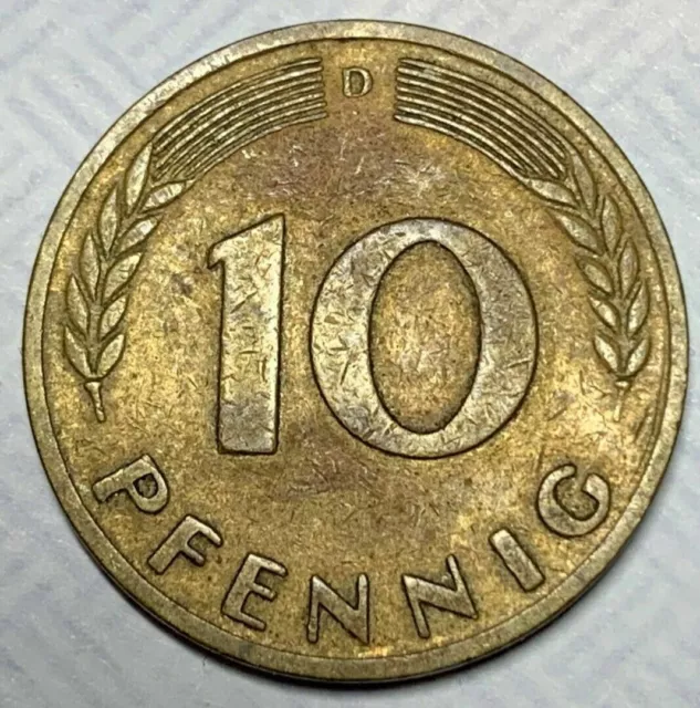 1949 Deutschland 10 Pfennig D Münze schöner Zustand