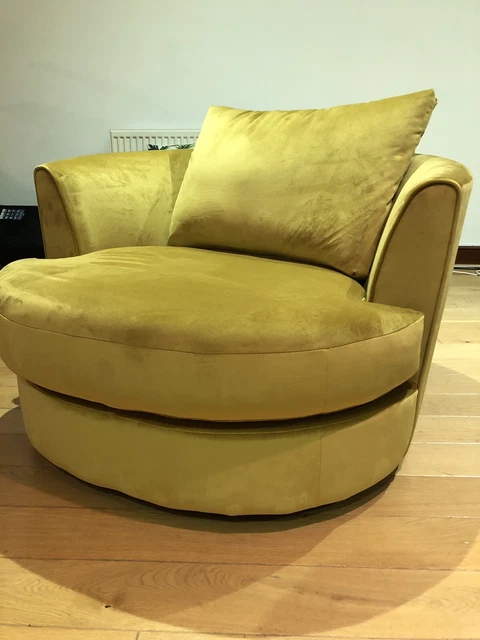 IKEA FASALT SWIVEL armchair, velvet yellow PicClick UK