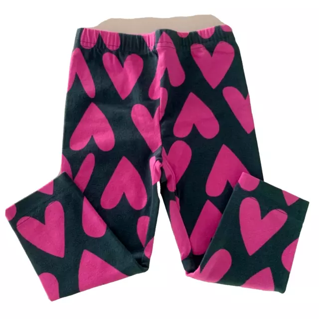 Hanna Andersson Pink-Green "HEART" Leggings. 2 Years.  85 cm.  Great Gift Idea!