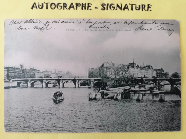 Carte Postale de 1904 PARIS AUTOGRAPHE de René DUREY Peintre 21 rue Boissonade