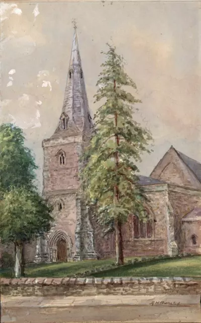 Albert Henry Findley - Watercolour Painting - St Andrew's Church Aylestone