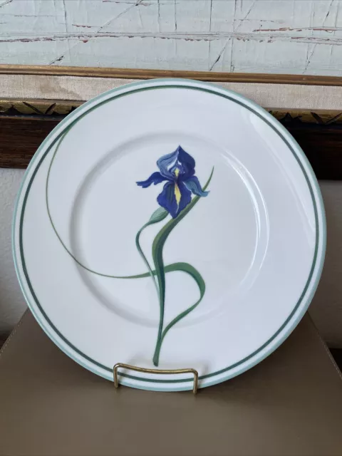 Limoges Ceralene Iris Dinner Plate by A Raynaud 10.75” Blue Green GUC