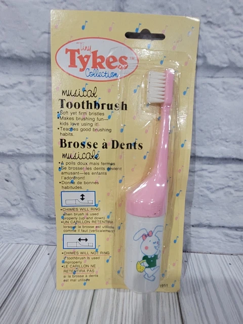 VTG Musical Kids Toddler Toothbrush Tiny Tykes Chimes Girl Bunny New Old Stock