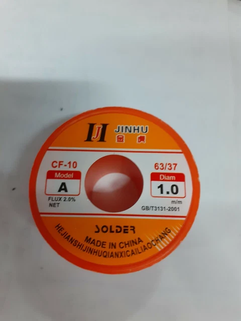 Fil à Souder Sans Plomb - Composition : Étain 96.5%, Argent 3%, Cuivre 0.5% - Diamètre 0.35mm - Bobine De 500g (2x250g) - Occasion NOS (New Old Stock)