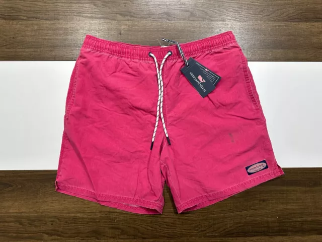 NEW Vineyard Vines Mens M 7" Chappy Red Nylon Swim Board Shorts Bathing Suit NWT