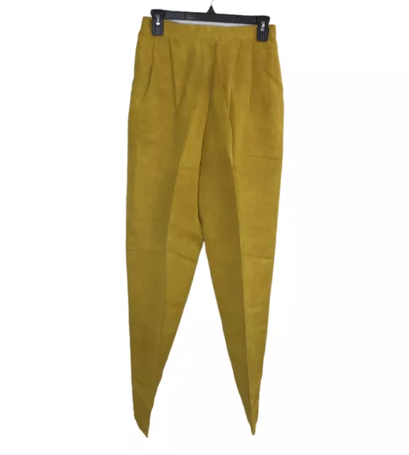 VTG Jessica Howard Womens Linen Mustard Yellow High Just Pants Size 8 (3591)