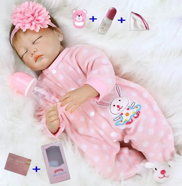 22" Reborn Dolls Baby Lifelike Soft Vinyl Silicone Realistic Newborn Doll Gift