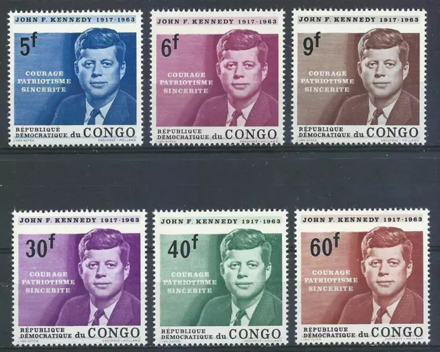Congo 1964 Sc# 514-19 set John Kennedy MNH