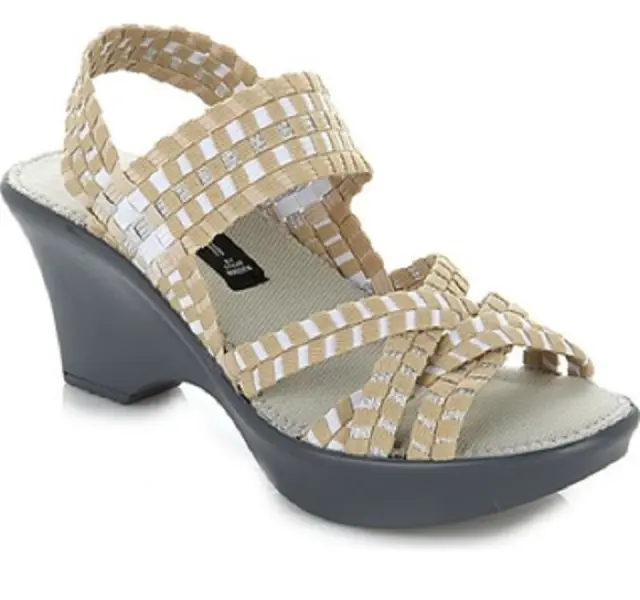 Steve Madden Torrist Woven Wedge Sandal, Tan/Multi, Size US 9.5