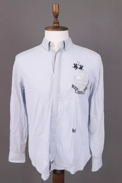 LA MARTINA Buenos Aires Blue Long Sleeve Button Shirt Size XL