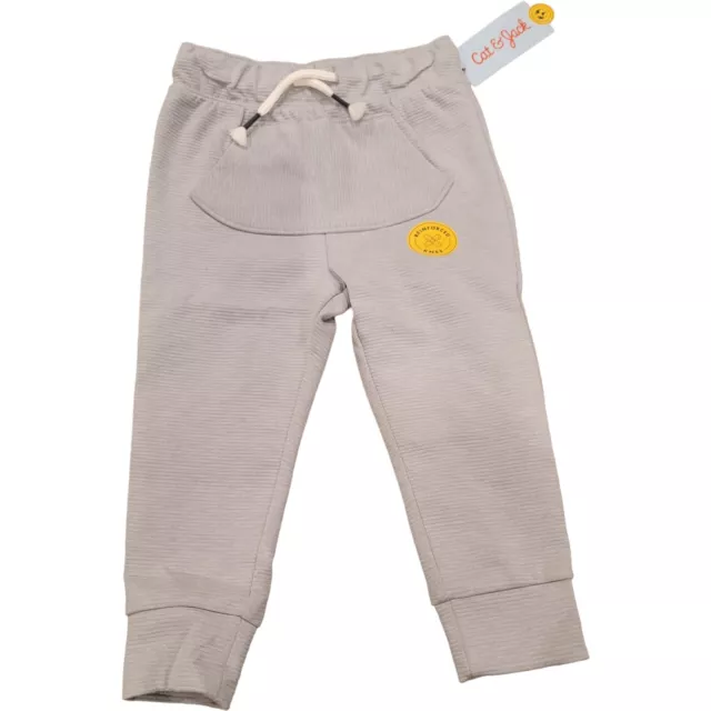 Cat & Jack Boys Toddler 2T Thick Jogger Pants, grey , NWT