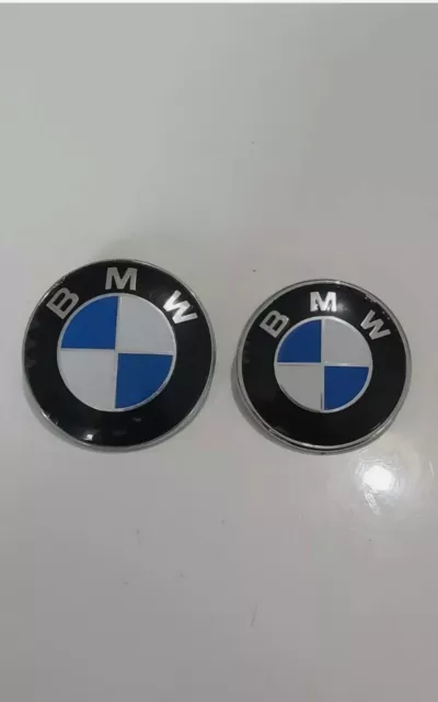 2x BMW Insigne logo Capot Coffre e82mm et 72mm/74mm emblème E36 E39 E46 E90