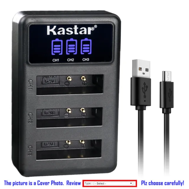 Kastar Battery Triple Charger for Ricoh DB-110 DB110 Ricoh GR III Digital Camera
