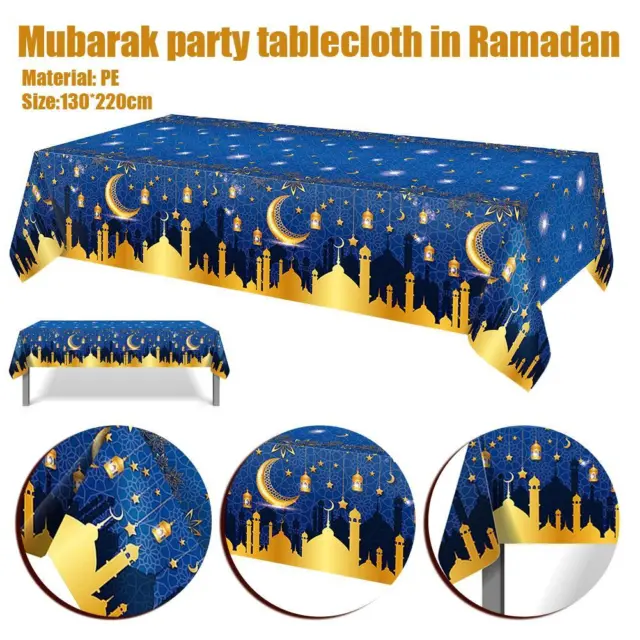 Mesa de comedor Eid Mubarak Ramadán musulmán impermeable cubierta de mesa decoración para el hogar!