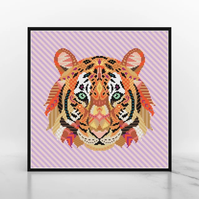 Mandala Tiger Diamond Painting Kit, Round Full Drill 5D by Meloca Designs