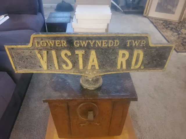 Vintage Cast Aluminum Street Sign Lower Gwynedd Pennsylvania