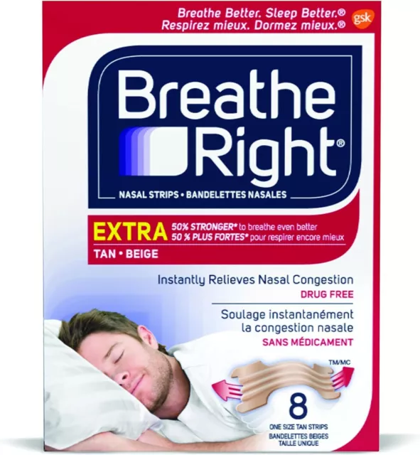 Breathe Right Extra Tan 8ct