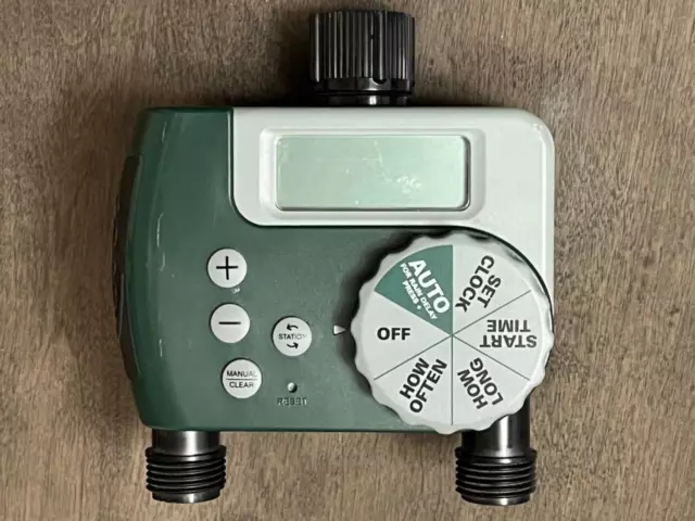 Orbit 58910 - 2 Outlet Programmable Hose Faucet Timer - Green