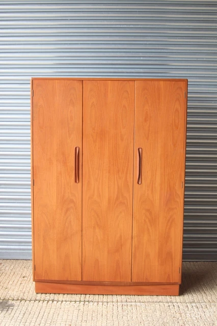 Mid Century Vintage Large Teak Three Bifold Bi-fold Door G Plan Fresco Wardrobe