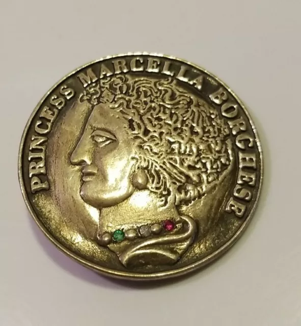 Princess Marcella Borghese Rare Lapel Pin With Stones Vhtf