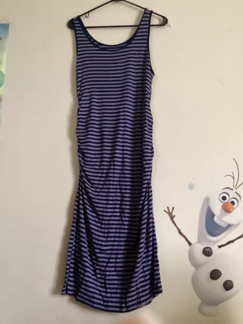 Striped Maternity long maxi tank dress size small Liz Lange