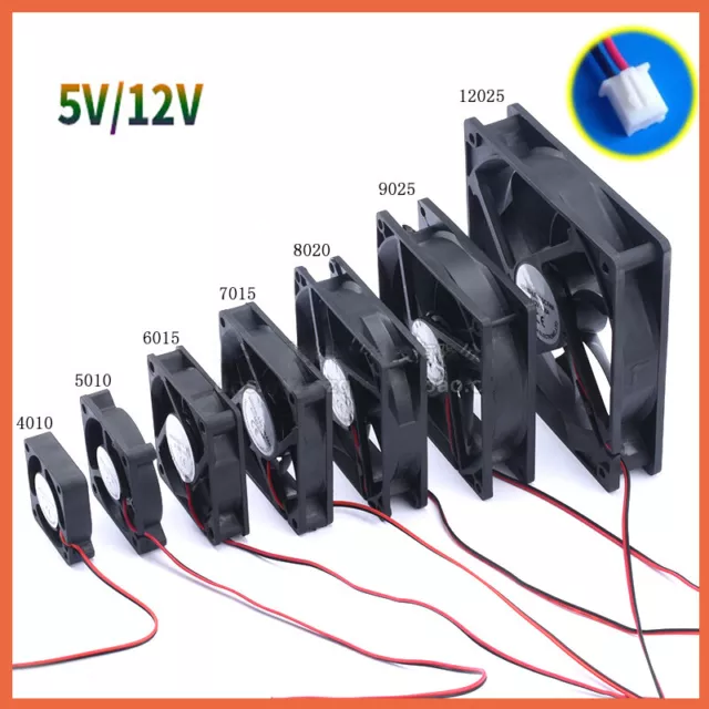 Lüfter Gehäuselüfter Axiallüfter 4 5 6 7 8 9 12 CM 5V 12V für PC Fan Ventilator