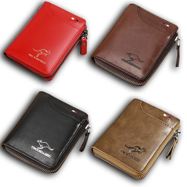 Mens RFID Blocking Leather Wallet Credit Card ID Holder Zipper Purse Waterproof 2