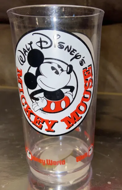 Vintage Early 90s DISNEYLAND Walt Disneys Classic Mickey Mouse Plastic Glass Cup
