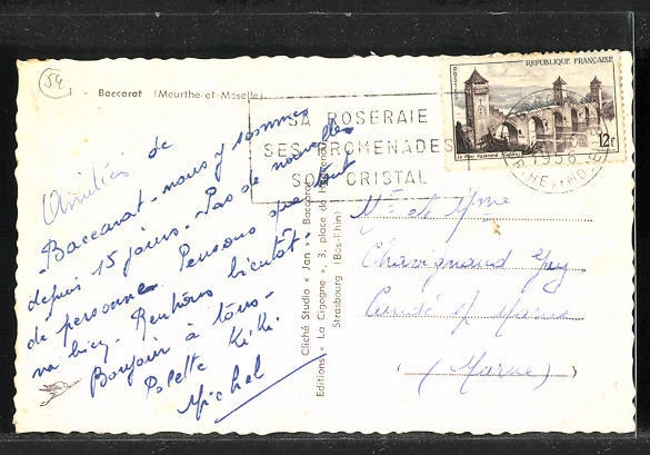 CPA Baccarat, Magasin Central Christaux 1956 2