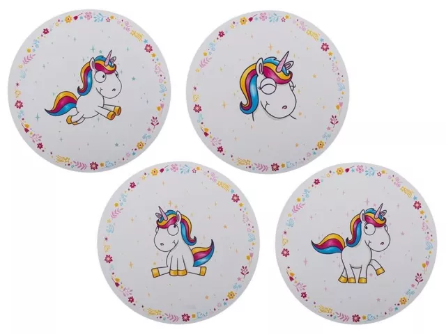 Unicorno Luogo Tappetini Set Di 4 Sottobicchieri Girls Camera da Cucina Bambole