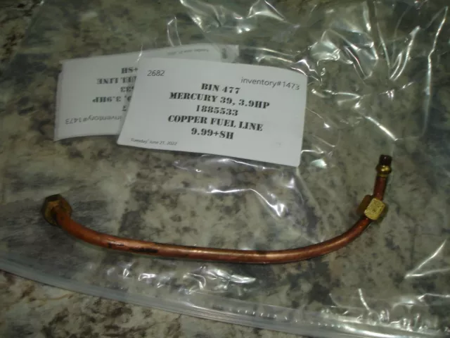 Mercury 39 3.9hp copper fuel line  boat  motor part sn 1885533 Bin 477 2