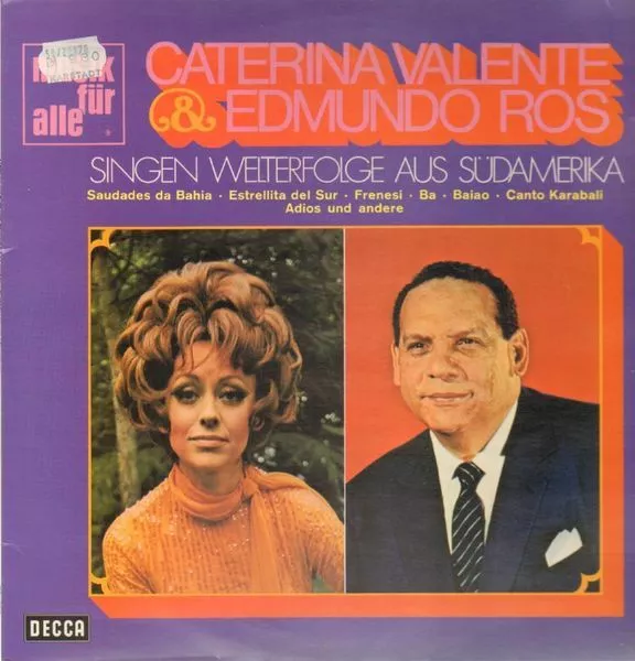 LP Caterina Valente & Edmudo Ros Singen Welterfolge Aus Südamerika Decca