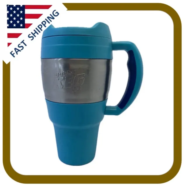 Bubba Keg 34 oz - Insulated Blue Travel Mug w Chrome + Flip-Top Lid