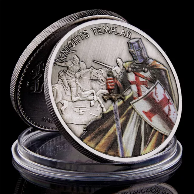 Masonic Exchange Red Knights Templar Crusaders Freemason Souvenir Silver Coin