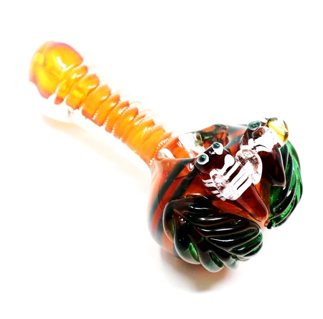 4.75& HONEY TOPAZ Bee Wand Thick Glass Pipe Tobacco Smoking Pipes MB