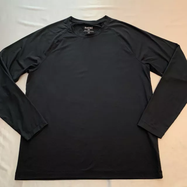 Rhone Reign Long Sleeve Shirt Performance Men’s Large Crew Neck Black EUC 👀 🔥