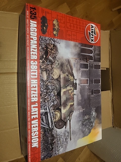 thumbnail interactive-video image 1 of Airfix JagdPanzer 38(t) Hetzer Late Version 1:35 Scale Plastic Model Tank Kit A1353 1 of 6