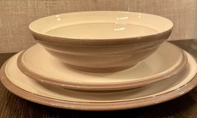 Vintage Denby Everyday Cappuccino Stoneware Dinner & Salad Plates,Soup Bowl Set