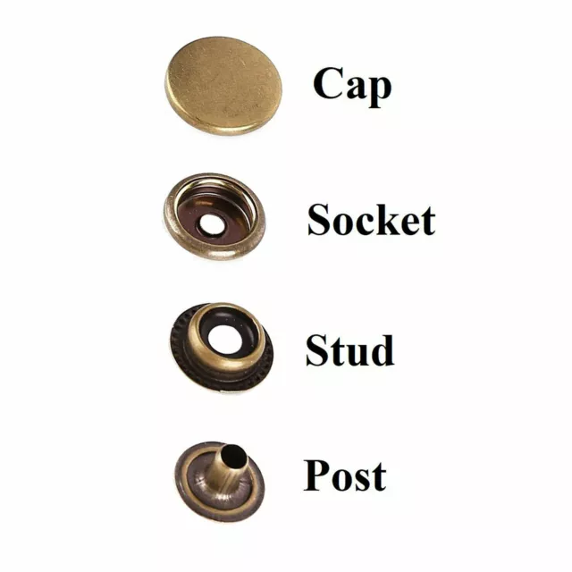 20mm Heavy Duty Press Studs Snap Fasteners Poppers Buttons Leather Jacket Coats 3