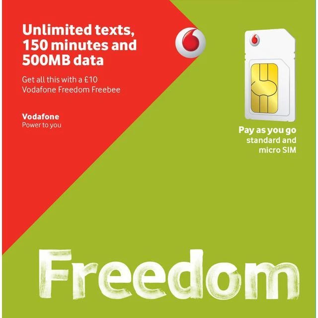 VODAFONE PAY AS YOU GO TRIO SIM CARD FOR SMARTPHONES (buy 1 get 1 free)