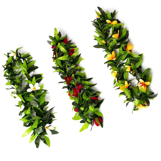 6 PCS 2 Set hawaïen Leis Hula danse guirlande fleurs artificielles cou boucle