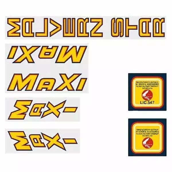 Malvern Star - Maxi Gen 1 decal set - old school bmx